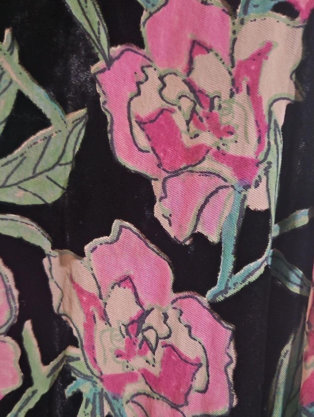 Lulu's Floral Velvet Maxi Dress Size Large - Picture 5 of 5